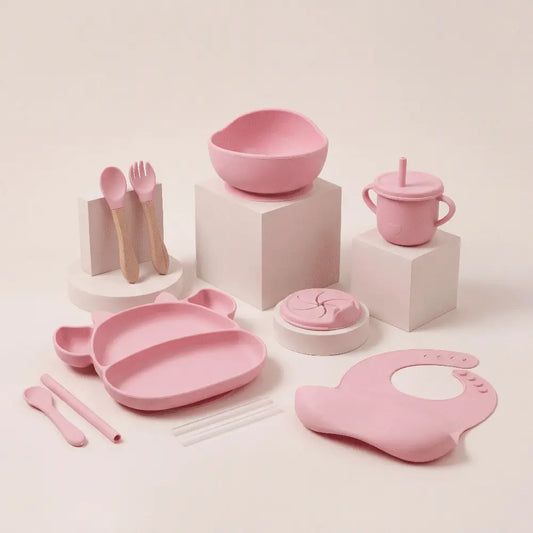 Set Primeras Comidas™ – Vajilla de Silicona Segura para Bebé (11 Piezas) Mimico