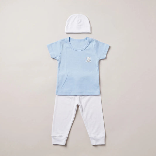 Conjunto Básico Recién Nacido ™ - Niño | Gorro, Camiseta y Pantalón