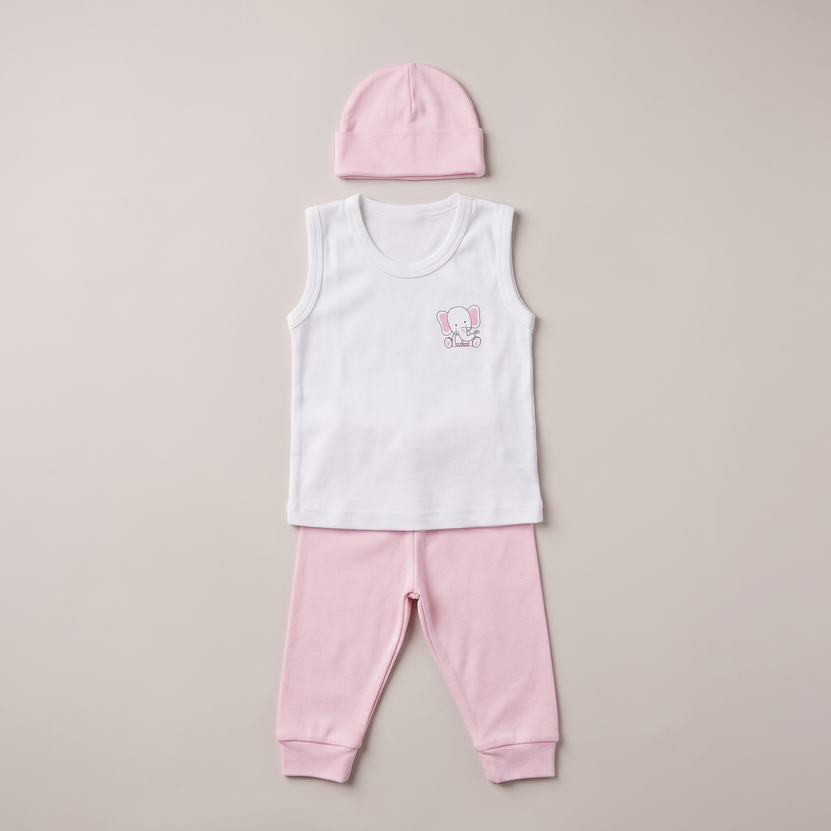 Conjunto Básico Recién Nacida ™ - Niña | Gorro, Camisilla y Pantalón