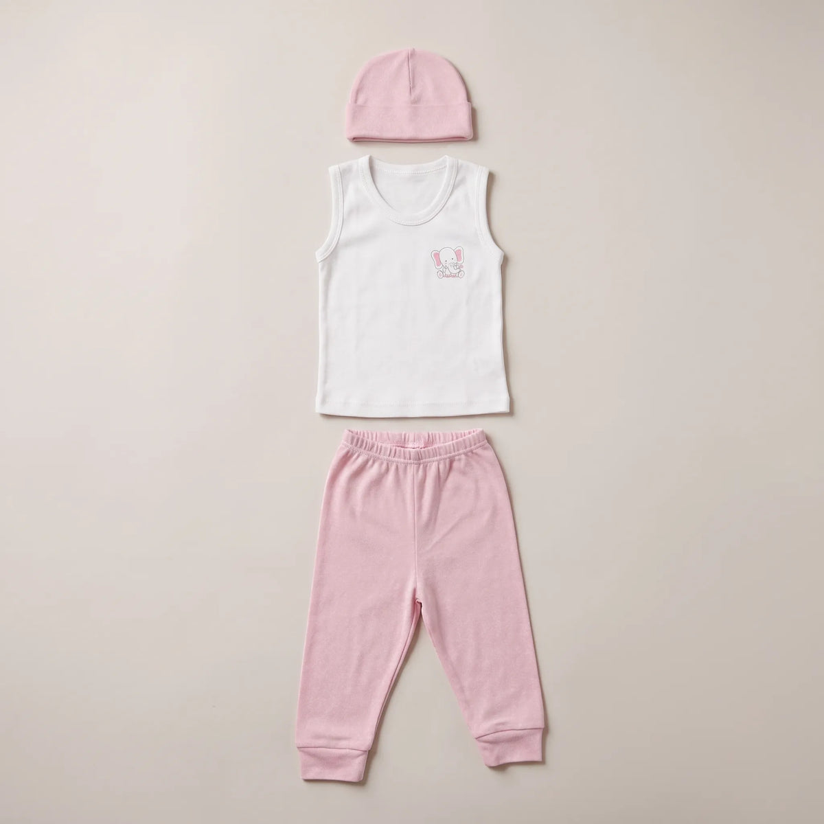 Conjunto Básico Recién Nacida ™ - Niña | Gorro, Camisilla y Pantalón