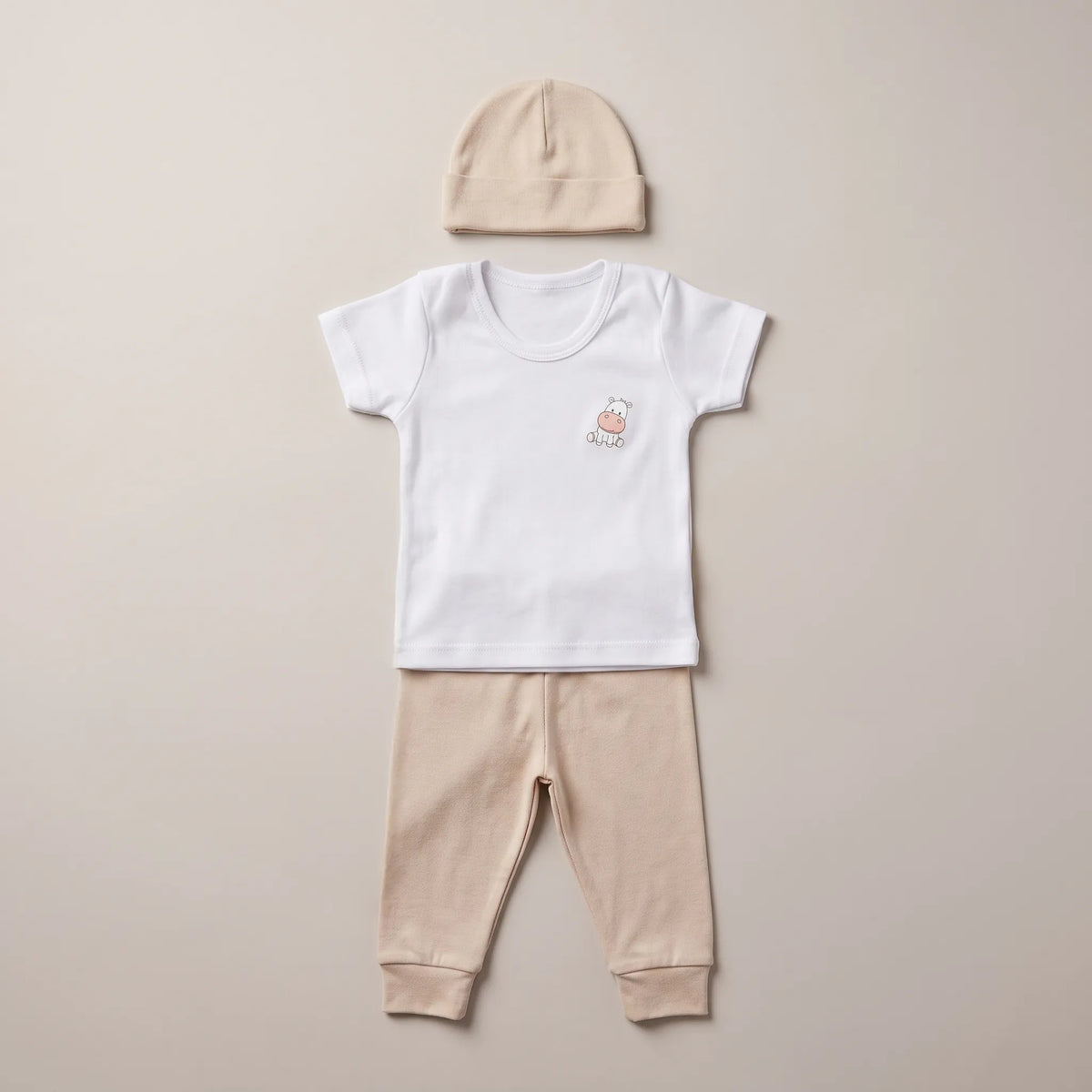 Conjunto Básico Recién Nacida ™ - Niña | Gorro, Camiseta y Pantalón