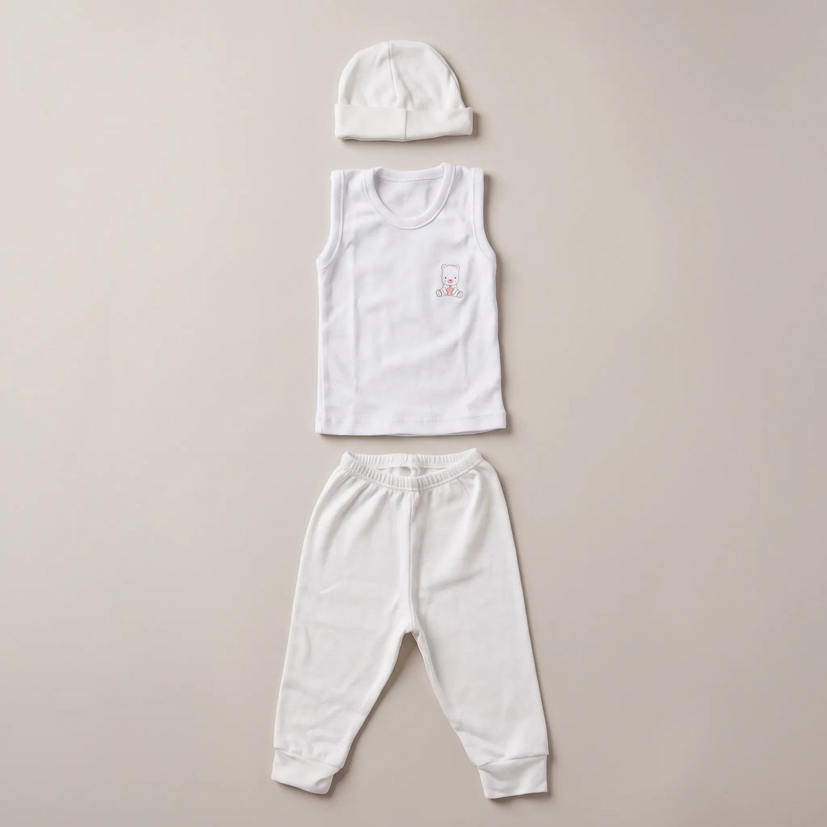 Conjunto Básico Recién Nacida ™ - Niña | Gorro, Camisilla y Pantalón